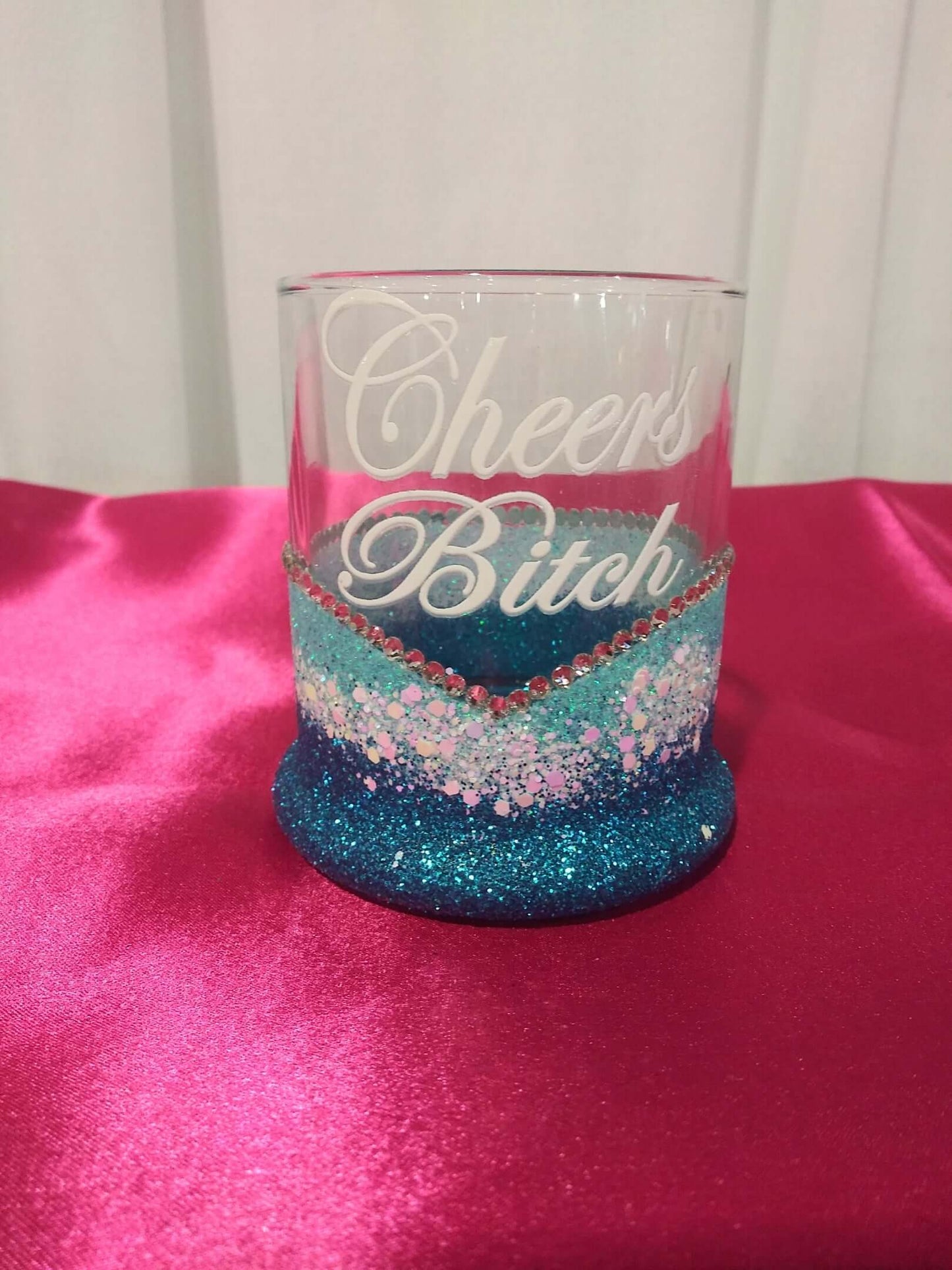 Winey Bitches Co Blinged Two Toned Whiskey-Highball Glasses-Choose Color