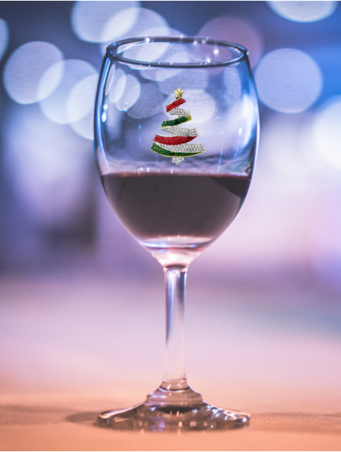 ππβ¨ Winey Bitches Co Christmas Tree Swish Tipsy Sips β Magnetic Bling for Your Wine Glass (Holiday Collection)