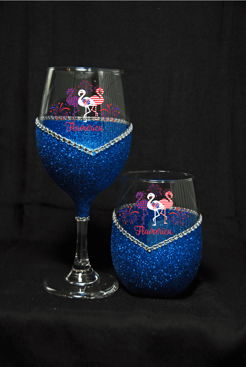 Winey Bitches Co Flamerica Flamingos Patriotic Tipsy Sip Magnectic Wine Charms