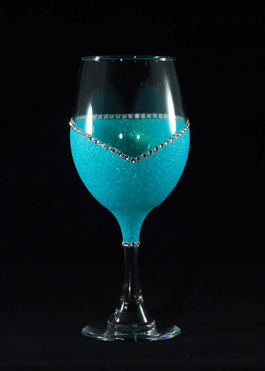 Pink Love β Bling Glitter Glass Wine Glasses (Signature Collection)