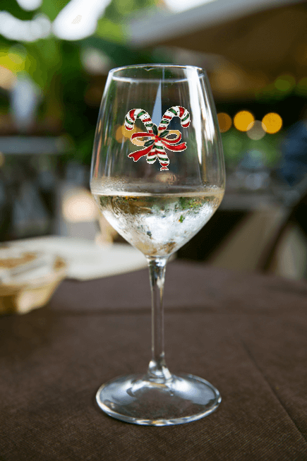 Holiday Candy Cane X Tipsy Sips – Magnetic Bling for Your Wine Glass (Holiday Collection)