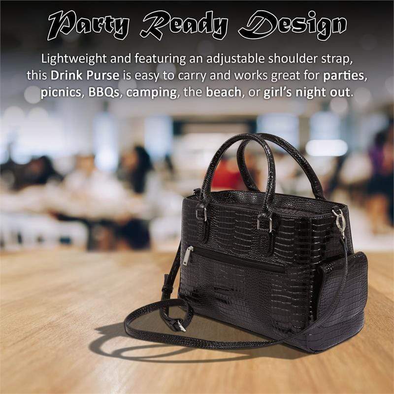 Accessories Winey Drink Purse in Black Croc WineyBitchesCo