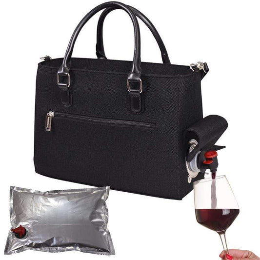 Accessories Winey Drink Purse in Black Linen WineyBitchesCo