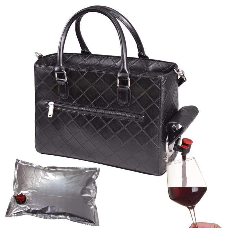 Accessories Winey Drink Purse in Black Quilted WineyBitchesCo