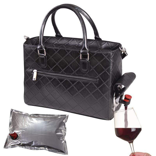 Accessories Winey Drink Purse in Black Quilted WineyBitchesCo