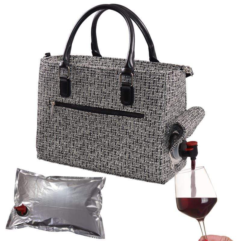 Accessories Winey Drink Purse in Black Tweed WineyBitchesCo