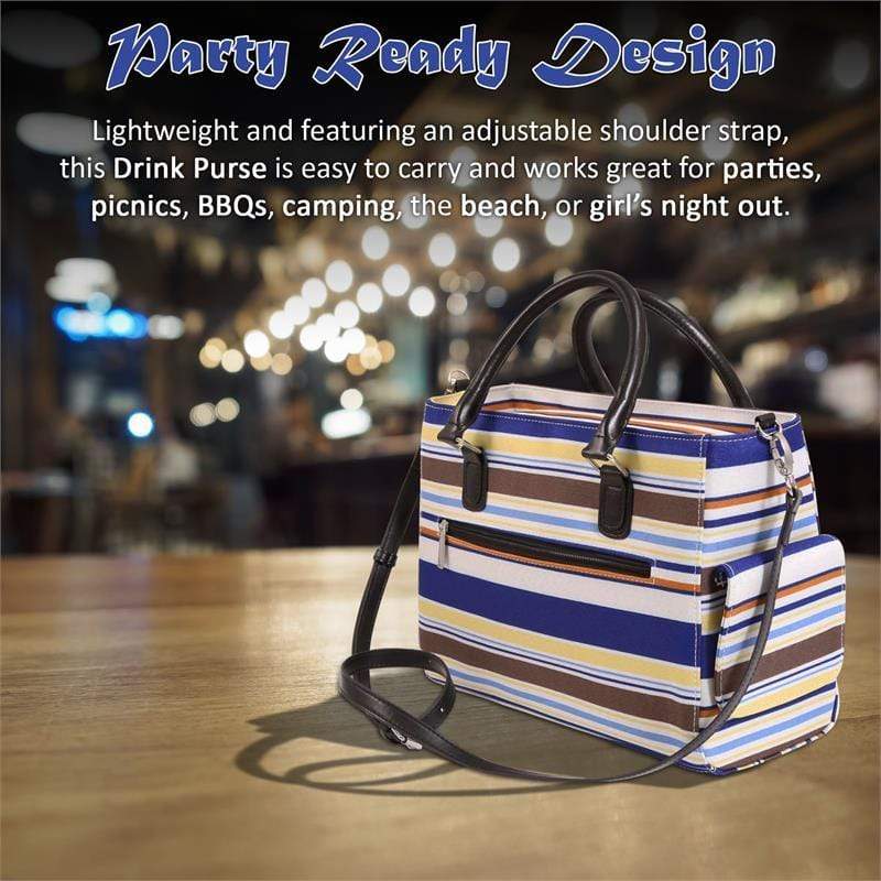 Accessories Winey Drink Purse in Blue Nautical Stripe WineyBitchesCo