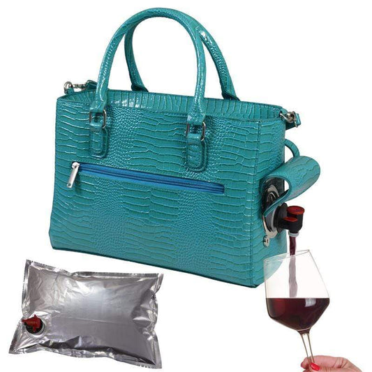 Accessories Winey Drink Purse in Blue Turquoise WineyBitchesCo