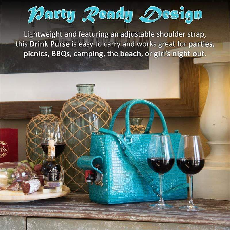 Accessories Winey Drink Purse in Blue Turquoise WineyBitchesCo