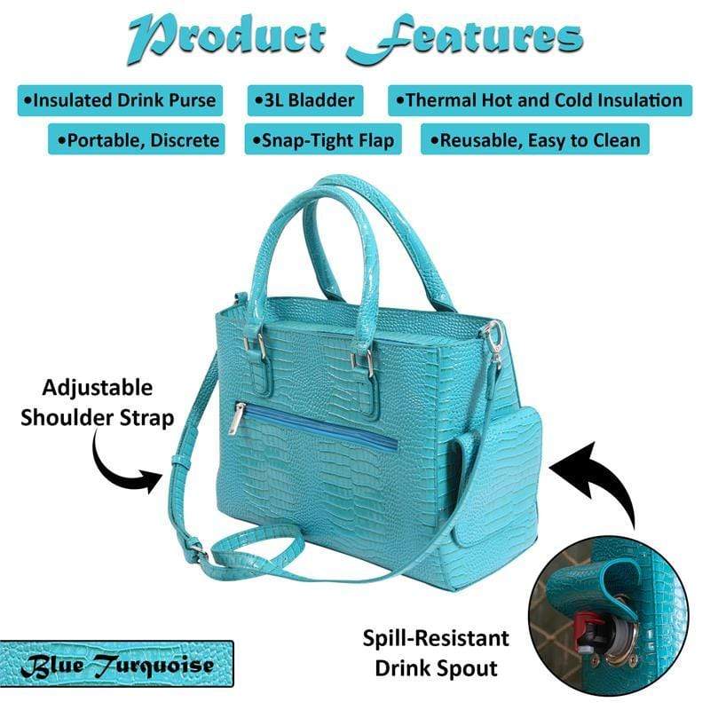 Accessories Winey Drink Purse in Blue Turquoise WineyBitchesCo
