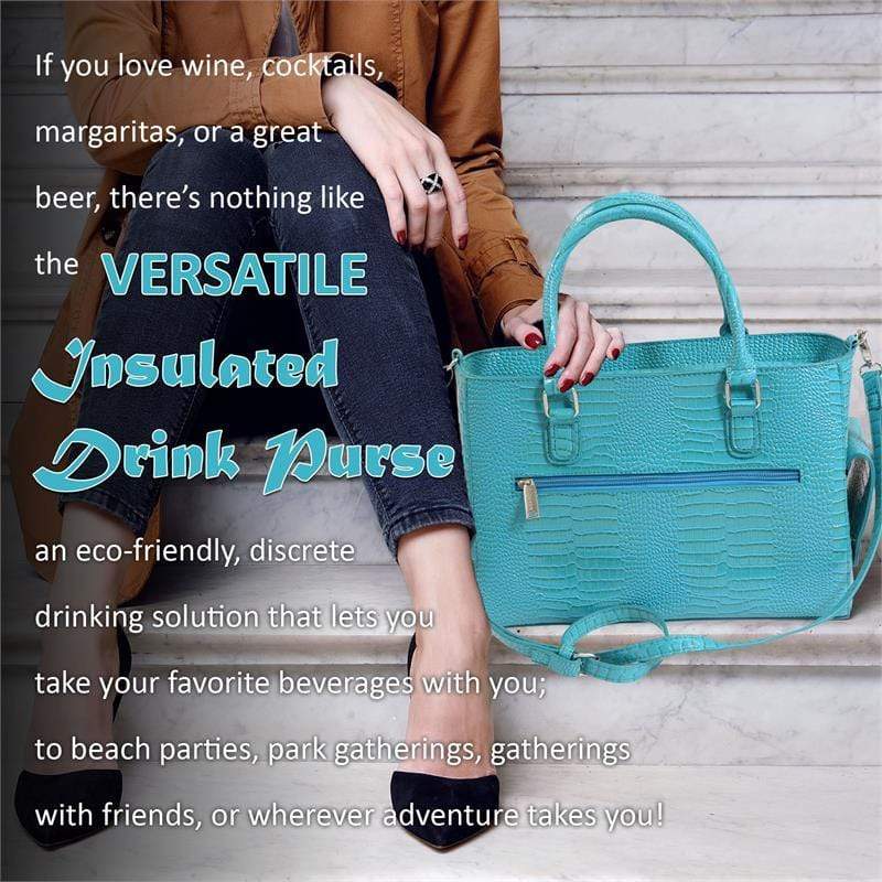 Accessories Winey Drink Purse in Blue Turquoise WineyBitchesCo