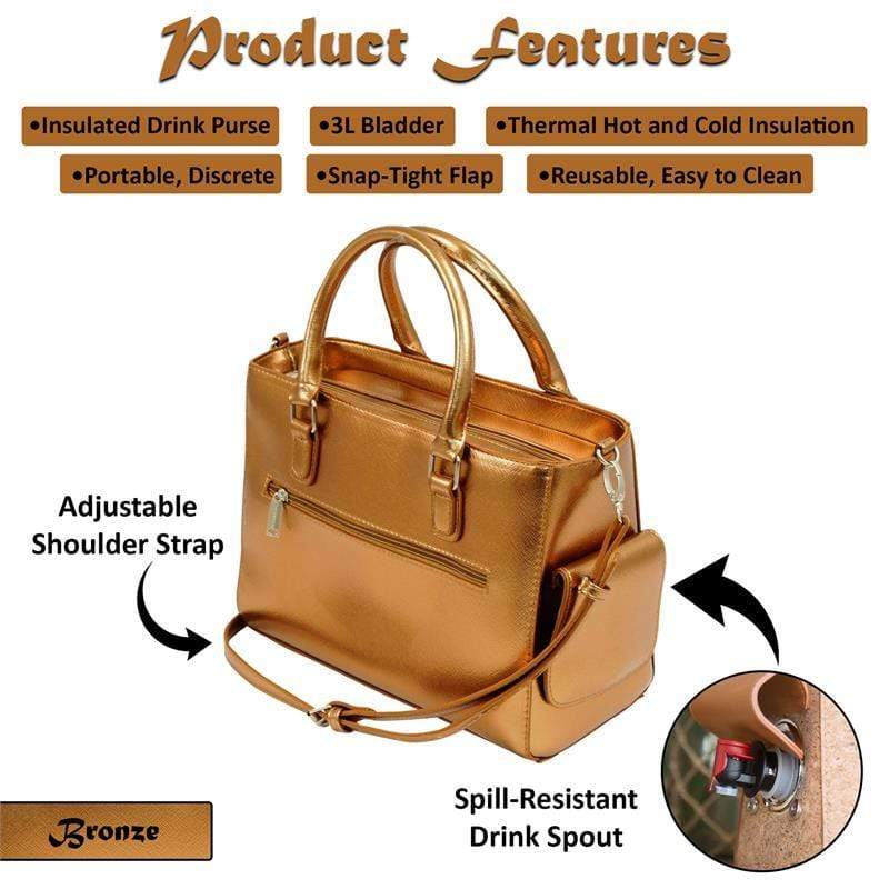 Accessories Winey Drink Purse in Bronze Birmingham WineyBitchesCo