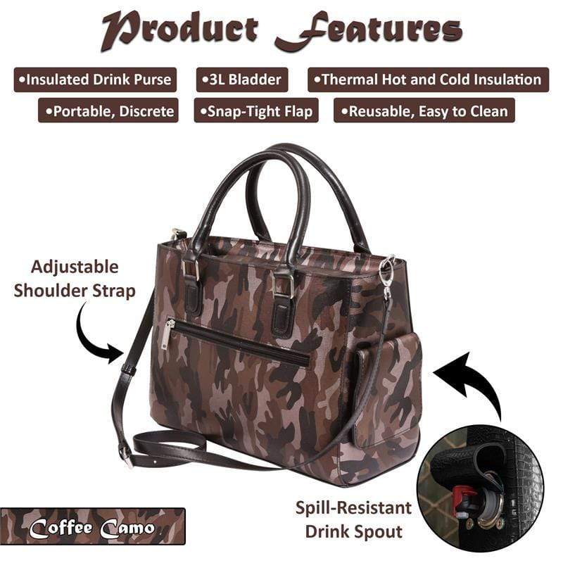 Accessories Winey Drink Purse in Camo Coffee WineyBitchesCo