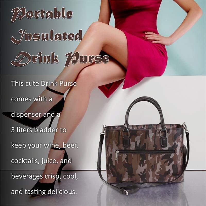 Accessories Winey Drink Purse in Camo Coffee WineyBitchesCo