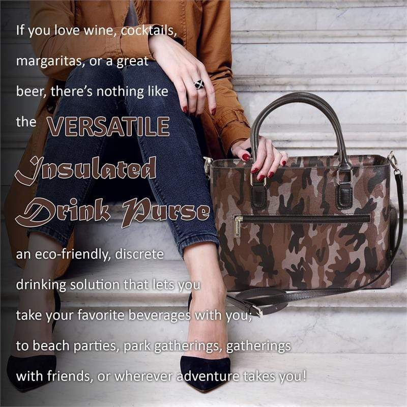 Accessories Winey Drink Purse in Camo Coffee WineyBitchesCo