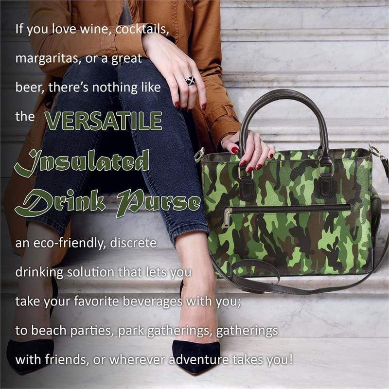 Accessories Winey Drink Purse in Camo Green WineyBitchesCo