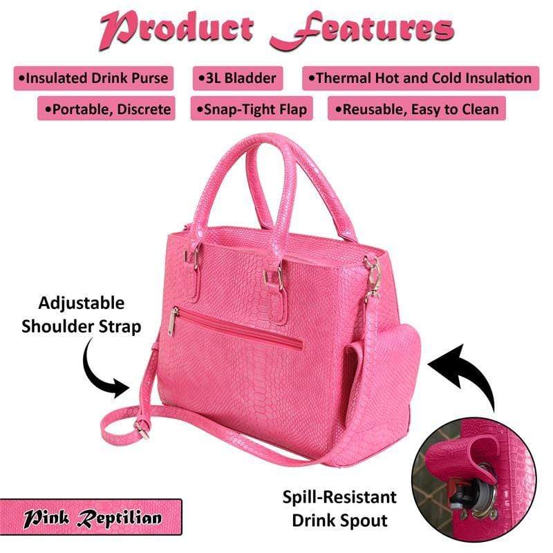 Accessories Winey Drink Purse in Pink Reptilian WineyBitchesCo