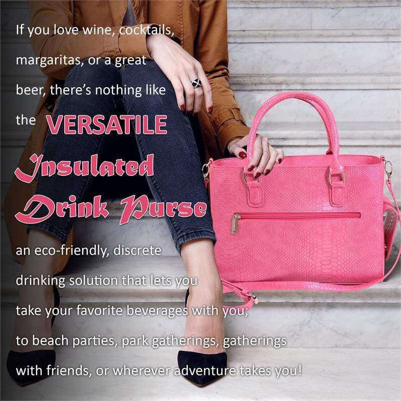 Accessories Winey Drink Purse in Pink Reptilian WineyBitchesCo