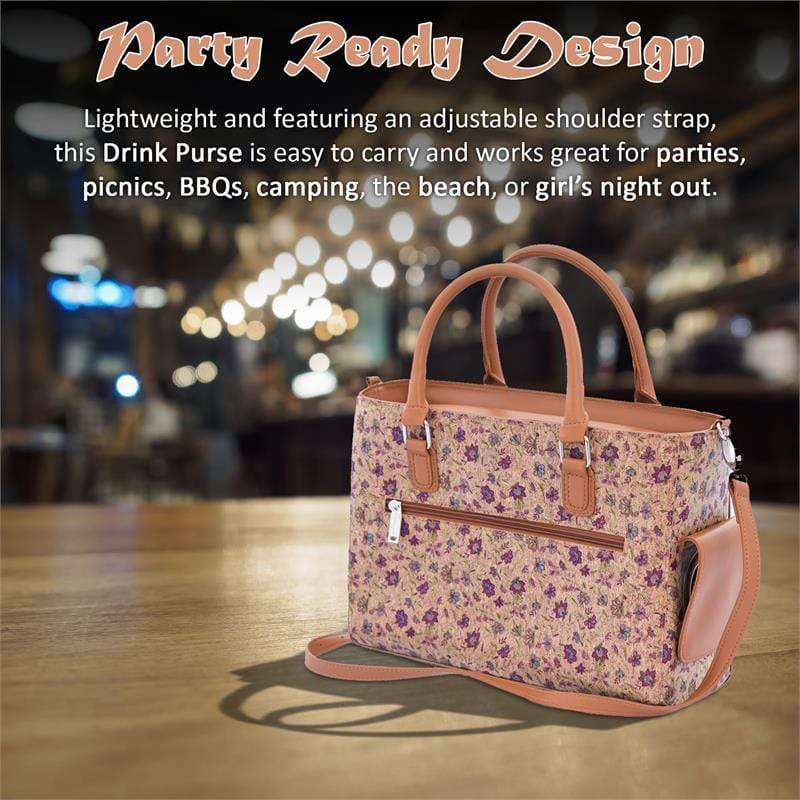 Accessories Winey Drink Purse in Purple Flower Cork WineyBitchesCo