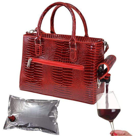 Accessories Winey Drink Purse in Red Croc WineyBitchesCo