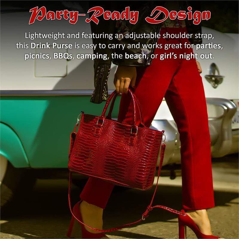 Accessories Winey Drink Purse in Red Croc WineyBitchesCo