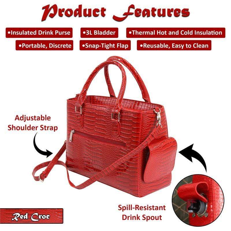 Accessories Winey Drink Purse in Red Croc WineyBitchesCo