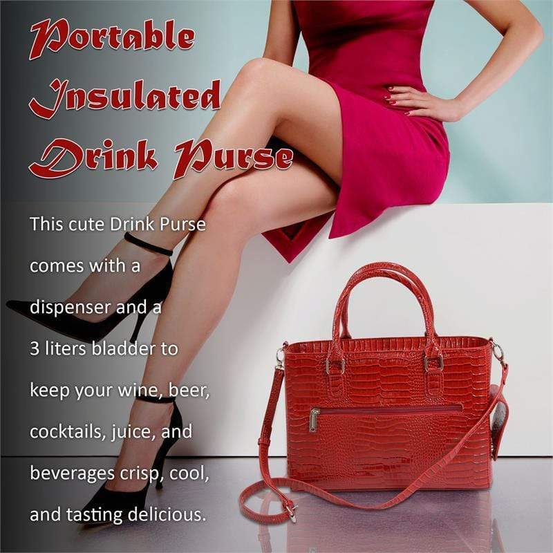 Accessories Winey Drink Purse in Red Croc WineyBitchesCo