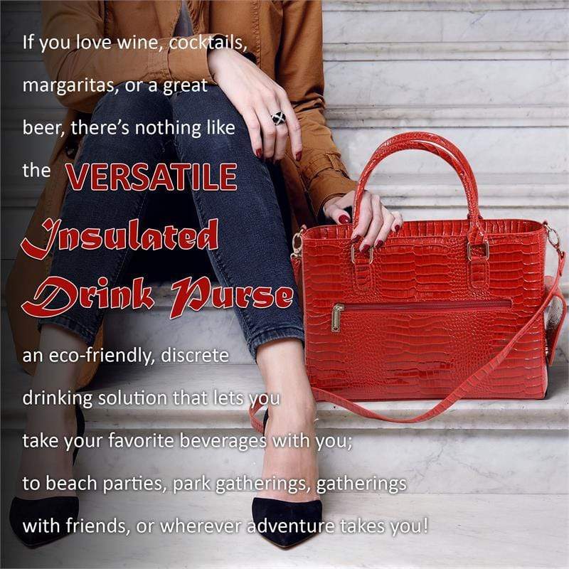 Accessories Winey Drink Purse in Red Croc WineyBitchesCo