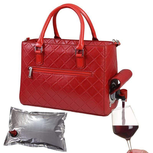 Accessories Winey Drink Purse in Red Quilted WineyBitchesCo