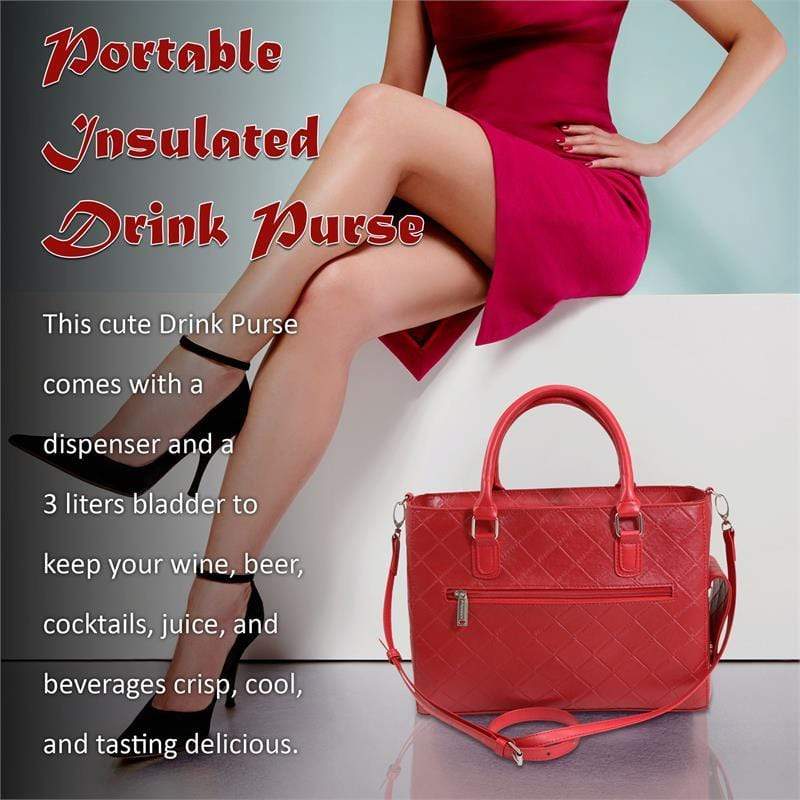 Accessories Winey Drink Purse in Red Quilted WineyBitchesCo