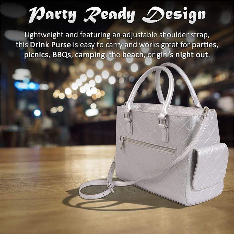 Accessories Winey Drink Purse in Silver Quilted WineyBitchesCo
