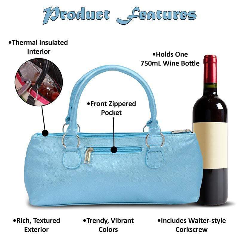 Accessories Winey Wine Clutch Purse- Aqua Blue Birmingham WineyBitchesCo