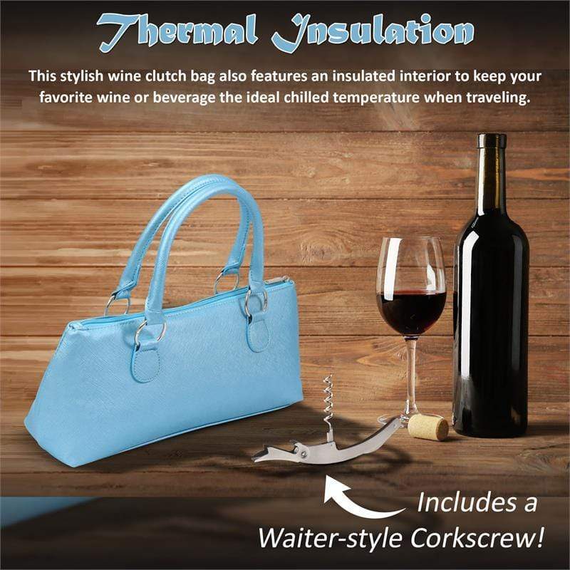Accessories Winey Wine Clutch Purse- Aqua Blue Birmingham WineyBitchesCo