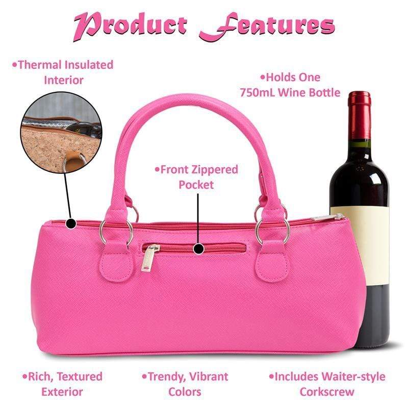 Accessories Winey Wine Clutch Purse- Fuchsia Birmingham WineyBitchesCo