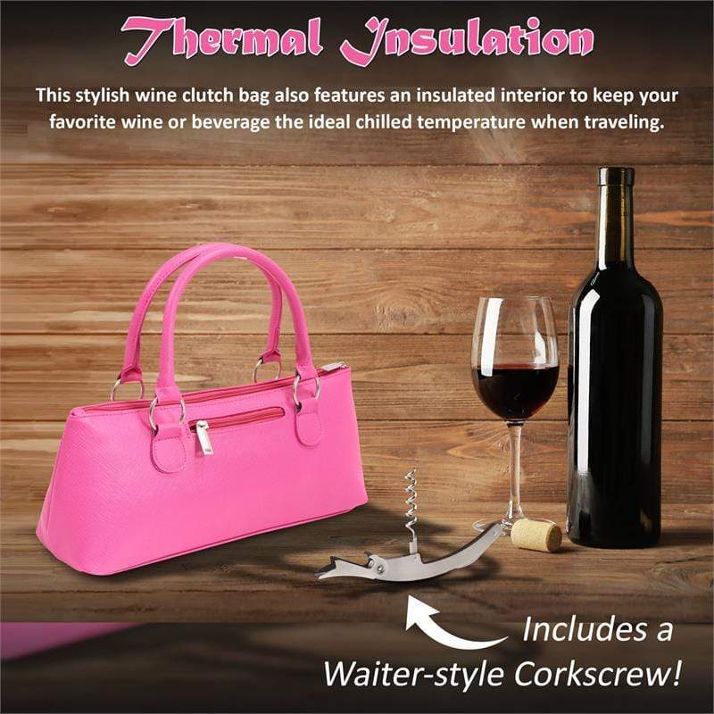 Accessories Winey Wine Clutch Purse- Fuchsia Birmingham WineyBitchesCo