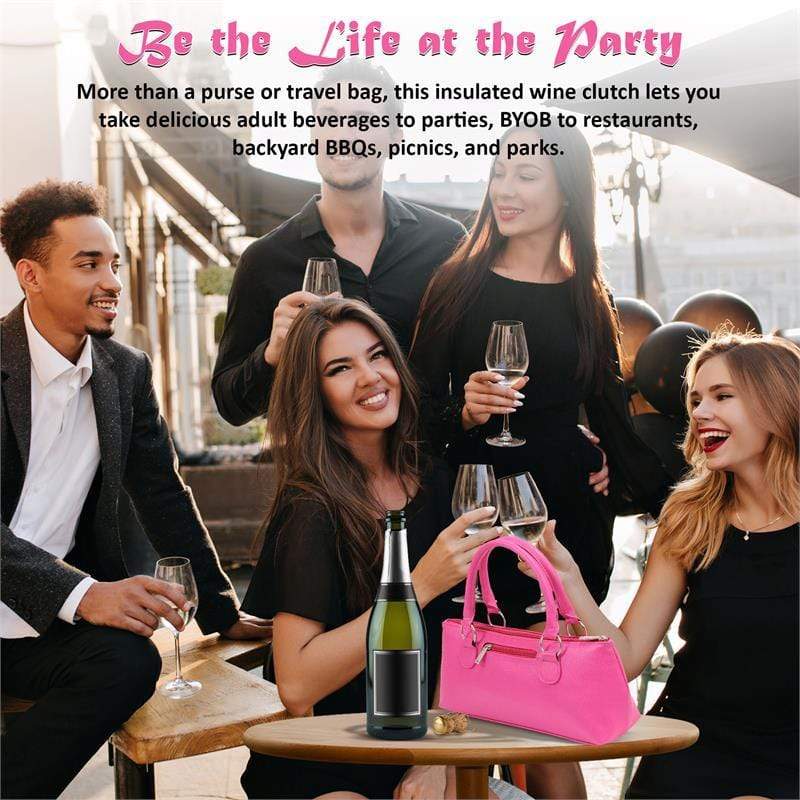 Accessories Winey Wine Clutch Purse- Fuchsia Birmingham WineyBitchesCo