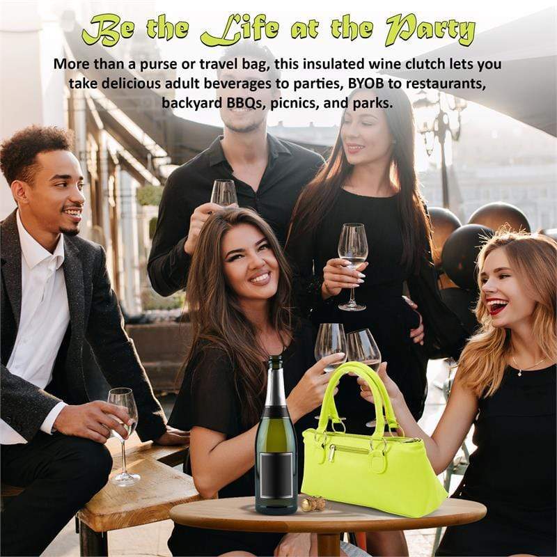 Accessories Winey Wine Clutch Purse- Lime Green Birmingham WineyBitchesCo