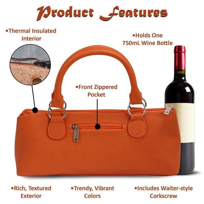 Accessories Winey Wine Clutch Purse- Orange Birmingham WineyBitchesCo