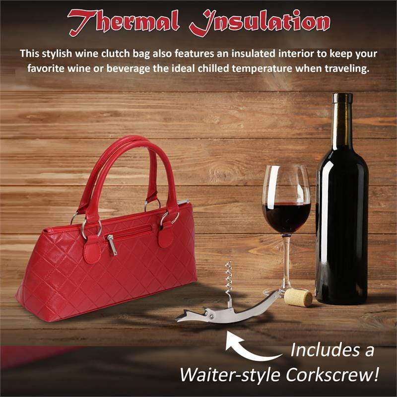 Accessories Winey Wine Clutch Purse- Red Quilted WineyBitchesCo