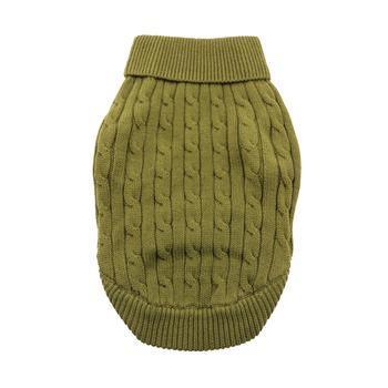 Combed Cotton Cable Knit Dog Sweater - Herb Green - Winey Bitches - Wine- Women- K9's