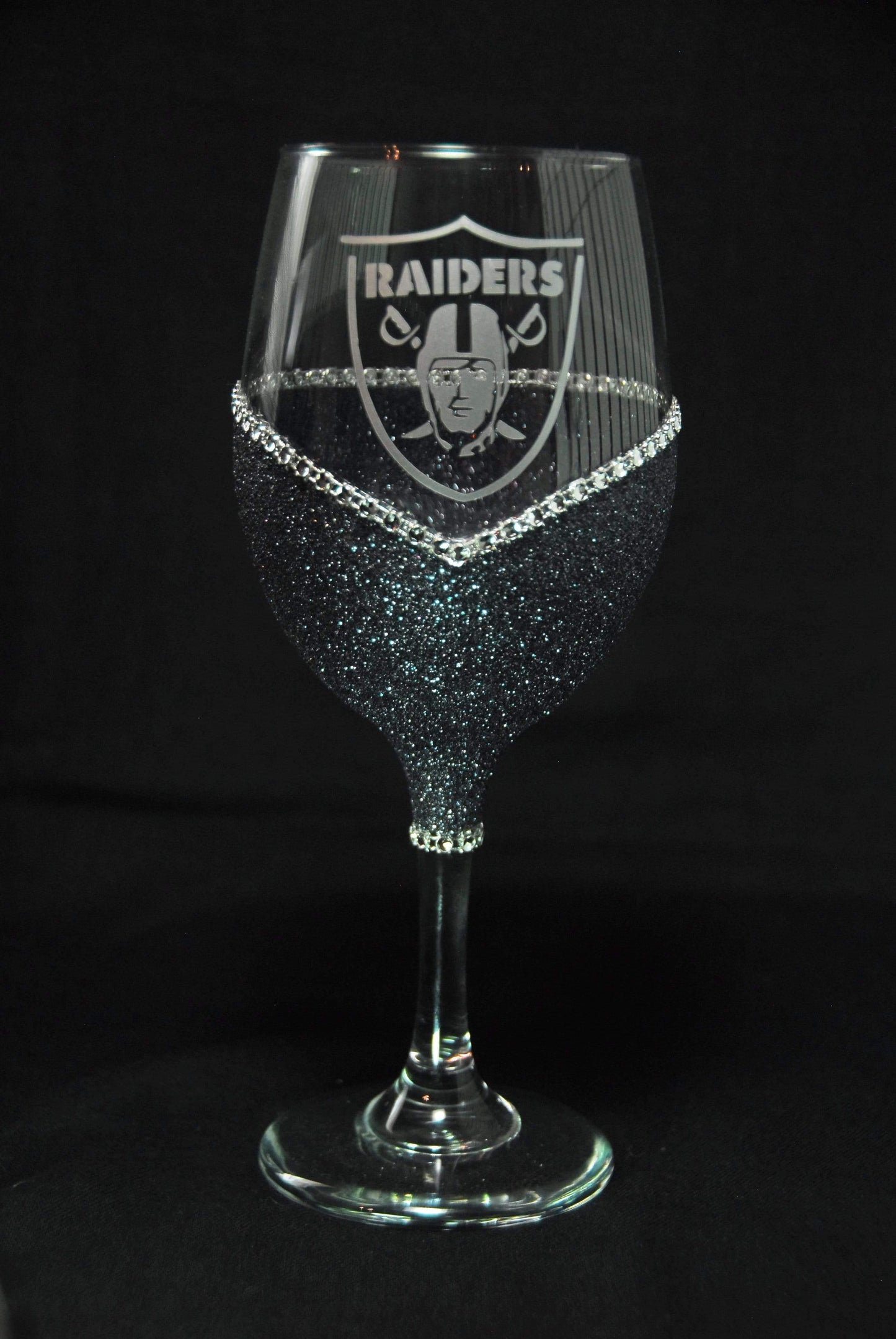 Las Vegas Raiders Bling Stem or Stemless Wine Glasses-Choose your color. - Winey Bitches - Wine- Women- K9's
