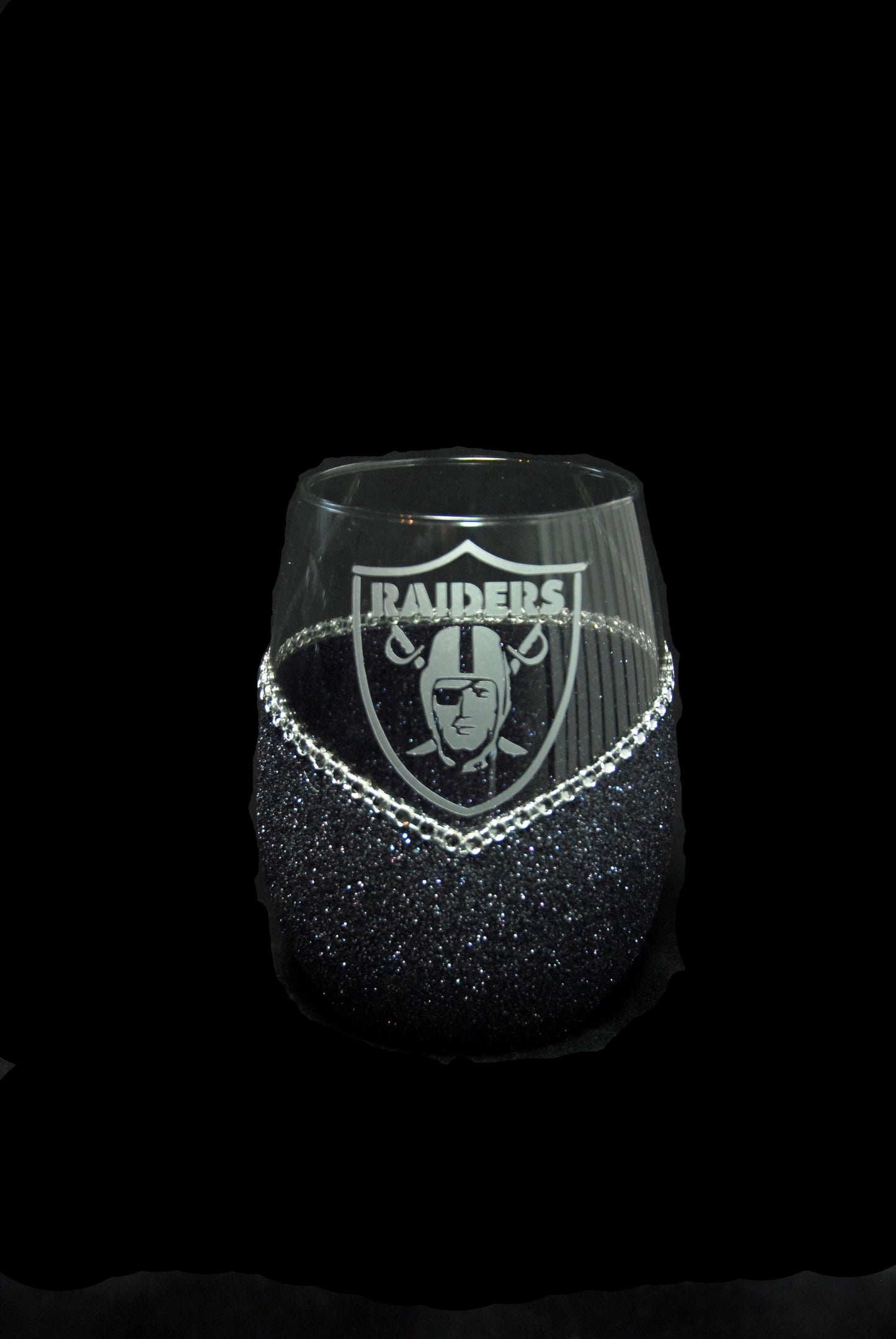 Las Vegas Raiders Bling Stem or Stemless Wine Glasses-Choose your color. - Winey Bitches - Wine- Women- K9's