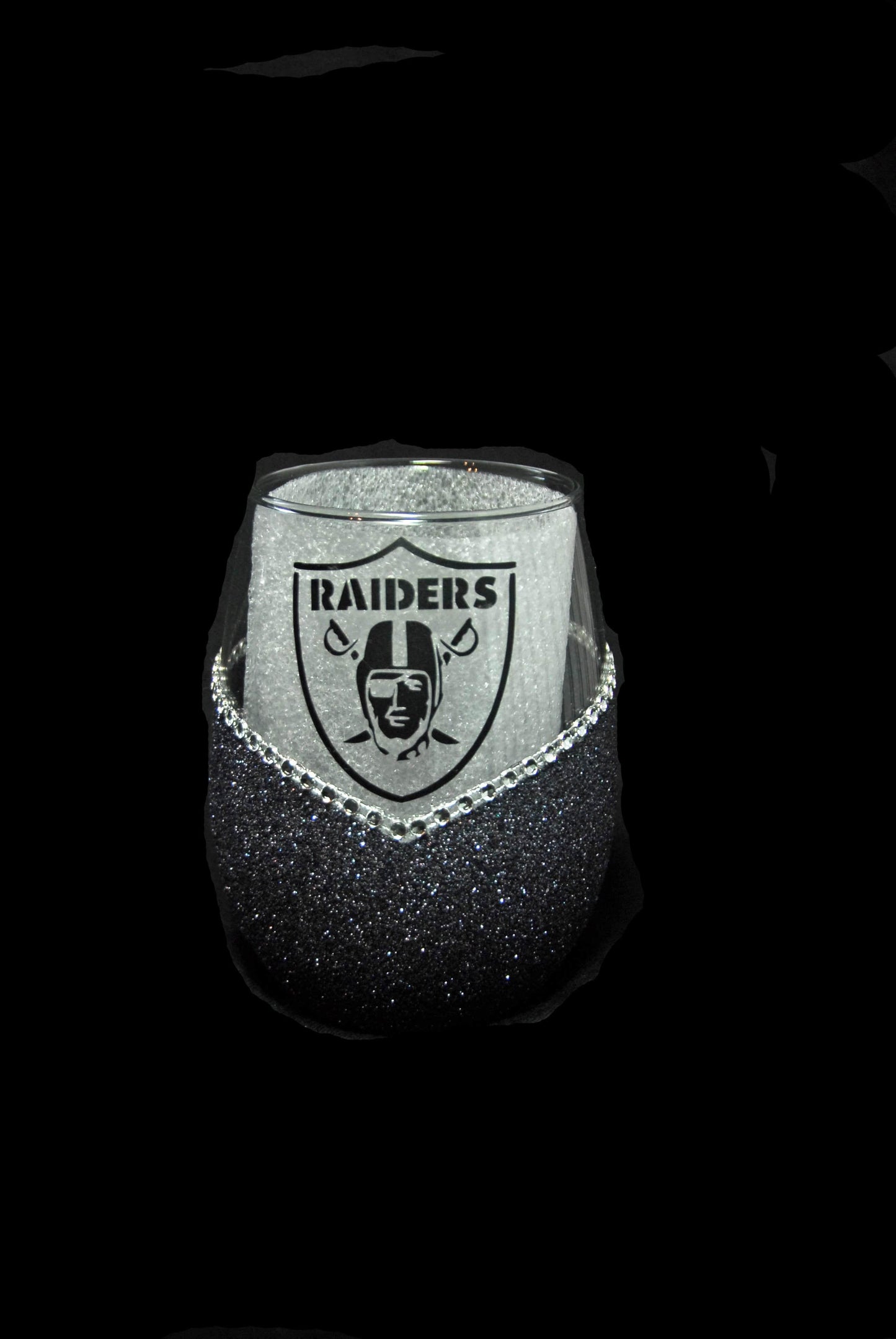 Las Vegas Raiders Bling Stem or Stemless Wine Glasses-Choose your color. - Winey Bitches - Wine- Women- K9's