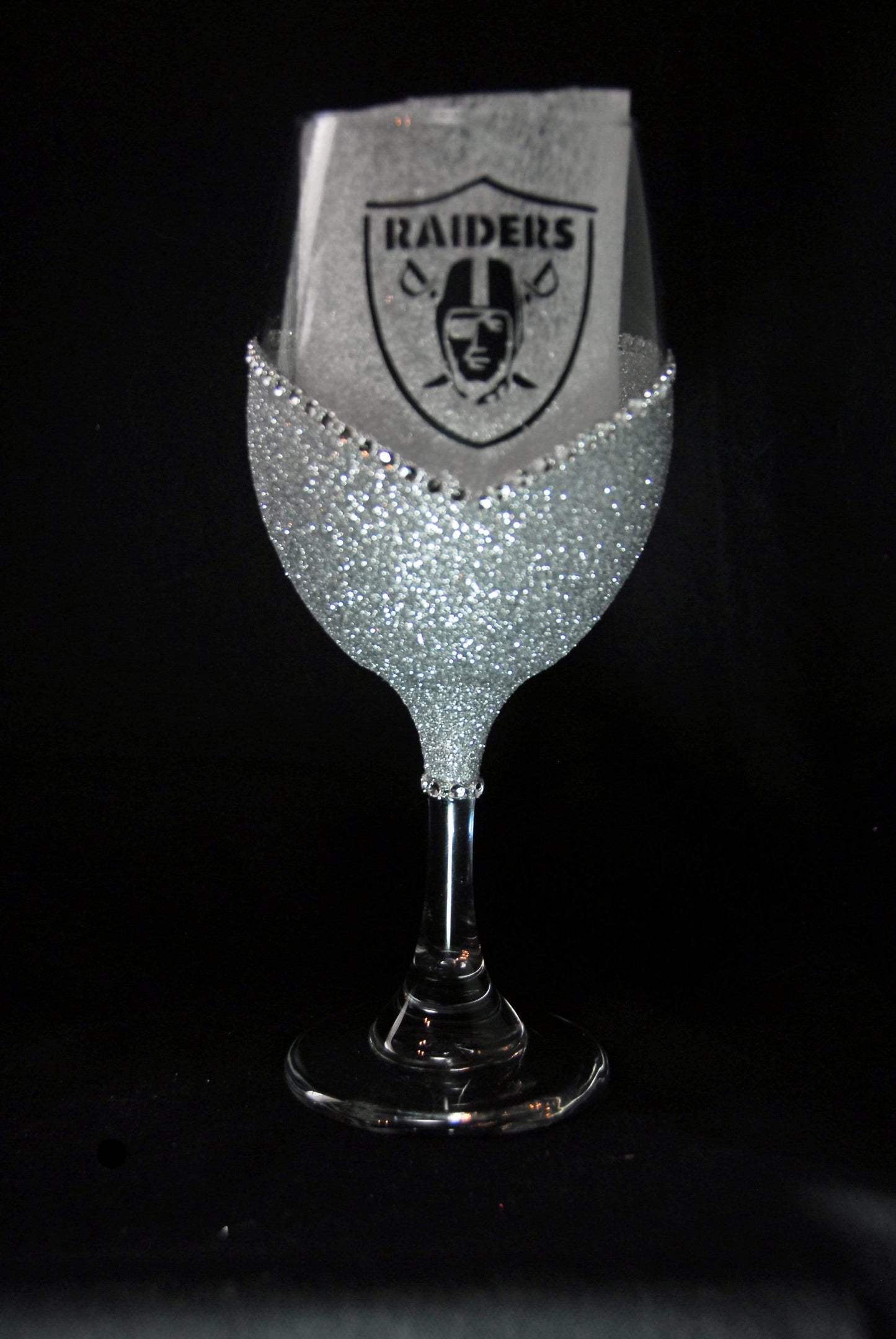 Las Vegas Raiders Bling Stem or Stemless Wine Glasses-Choose your color. - Winey Bitches - Wine- Women- K9's