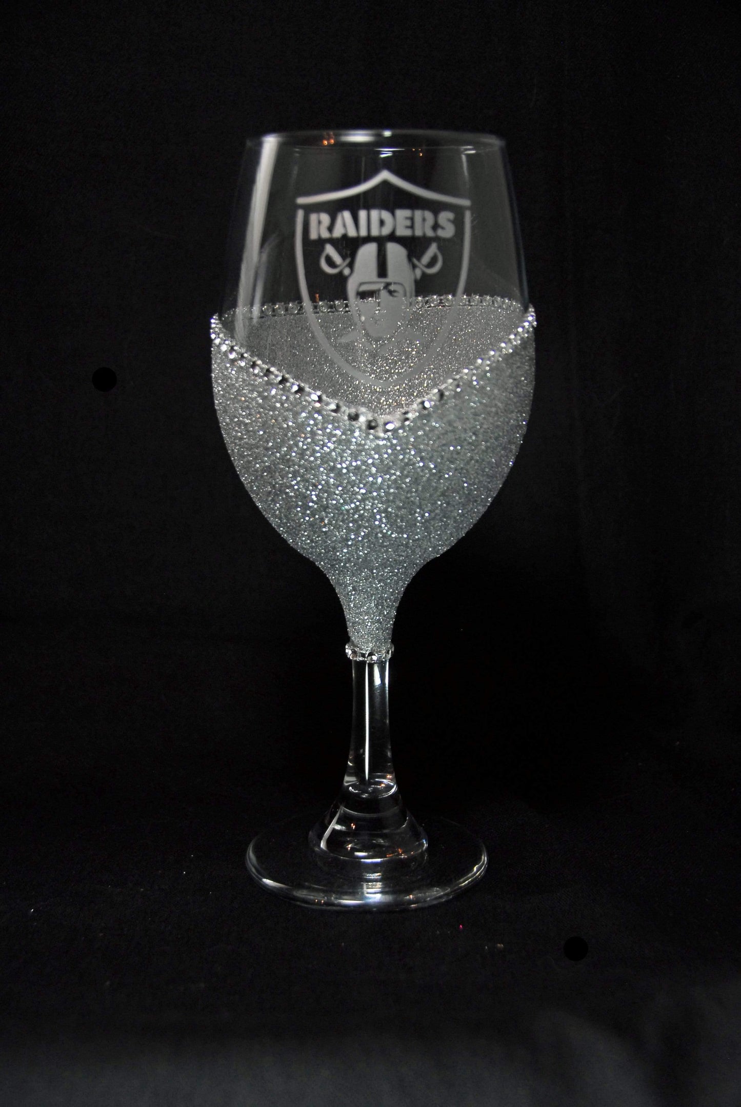 Las Vegas Raiders Bling Stem or Stemless Wine Glasses-Choose your color. - Winey Bitches - Wine- Women- K9's