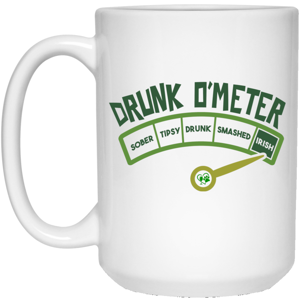 Drinkware White / One Size Winey Bitches Co "Irish Drunk O'Meter" 15 oz. White Mug WineyBitchesCo