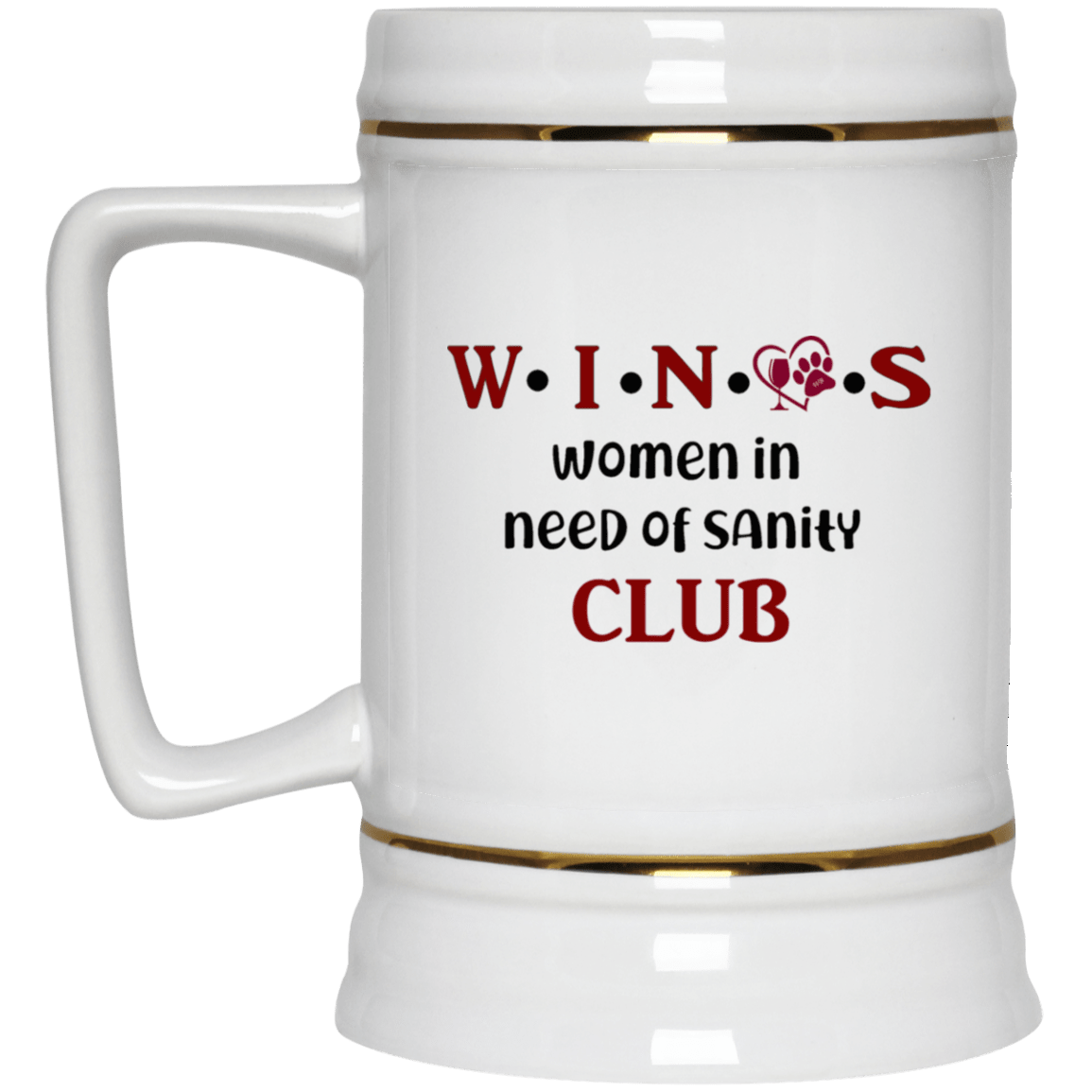 Drinkware White / One Size WineyBitches.Co Beer Stein 22oz. WineyBitchesCo