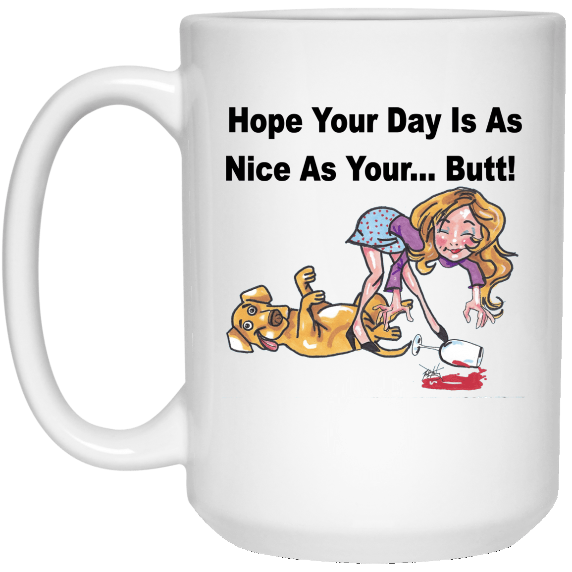 Drinkware White / One Size WineyBitches.co "Nice Butt" 15 oz. White Mug-Black Lettering WineyBitchesCo