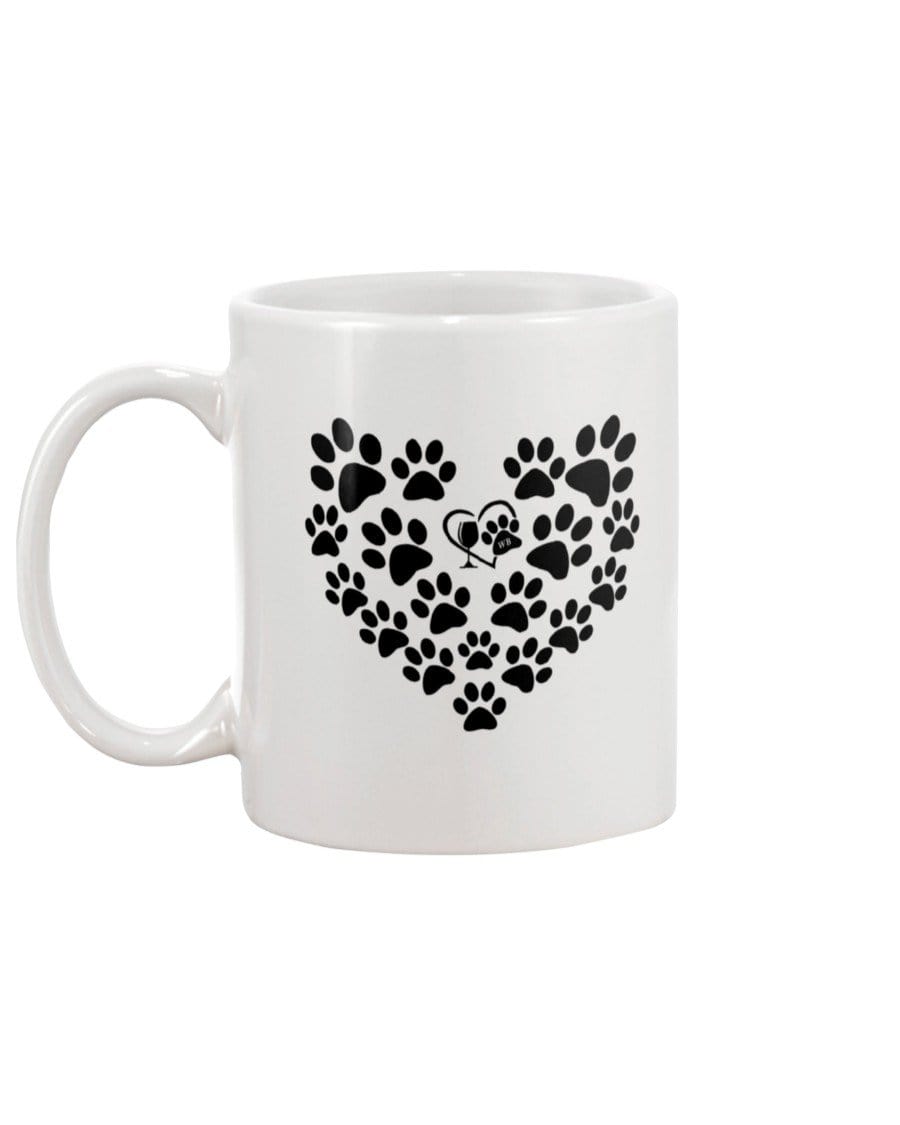 Mugs White / 15Oz Winey Bitches Co Heart Paws (Black) 15oz Mug WineyBitchesCo