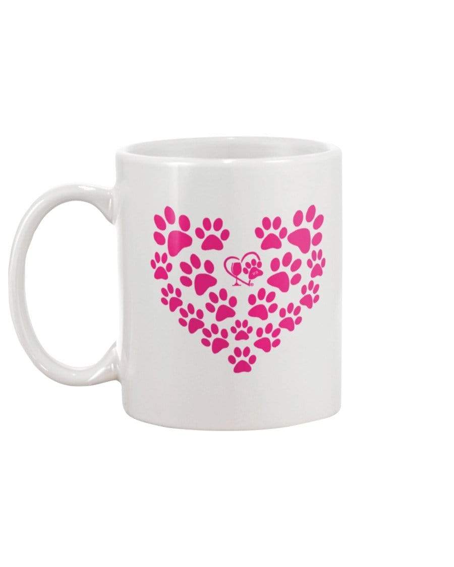 Mugs Winey Bitches Co Heart Paws (Pink) 15oz Mug WineyBitchesCo
